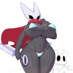  1boy 1girl 2019 big_breasts bikini breasts hollow_knight_(game) hornet_(hollow_knight) huge_penis penis sakana888888888 weapon 