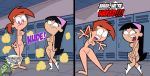 big_breasts breasts cosmo cover_up embarrassing eyebrows eyelashes grimphantom grimphantom_(artist) nipples nude the_fairly_oddparents trixie_tang vicky_(fop)