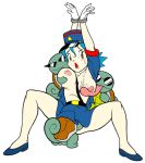 bdsm bondage bound breasts cuffs cunnilingus handcuffs junsaa_(pokemon) licking monster officer_jenny oral pokemon porkyman pussylicking skirt spread_legs squirtle squirtle_squad