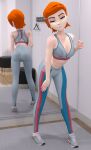 3d 3d_(artwork) ben_10 cartoon_network daz3d daz_studio gwen_tennyson mirror pose posing sports_bra sportswear