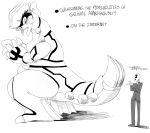 anonymous black_and_white blush bow breasts female groudon legendary_pokemon monochrome nintendo pokemon size_difference sketch sunibee video_games