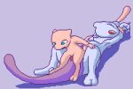 9_6 animated gif hetero mew mewtwo nintendo pink pokemon purple purple_background sex