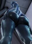 1girl 1girl 1girl 3d alien alien_girl asari ass ass_grab big_ass blue_skin bra clothed_female clothing dat_ass female_focus female_only from_behind from_below hand_on_ass liara_t'soni looking_at_viewer looking_back mass_effect mature mature_female panties portrait scales solo_female solo_focus standing steps3d video_game_character video_game_franchise