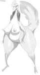  alien big_breasts breasts female full_body gooze huge_ass huge_breasts monochrome original_character overweight solo sunibee wide_hips 