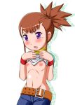 1girl blush breasts digimon digimon_tamers female makino_ruki nipples rika_nonaka solo tears