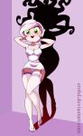  big_breasts breasts green_eyes ima_goodlady lipstick powerpuff_girls rhaz sedusa smile solo white_hair 