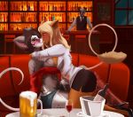  alcohol anthro bar bartender beer being_watched beverage big_ears blush boots bottle bottomwear bra breast_squish breasts breasts_frottage brown_hair bucket chair closed_eyes clothed clothing container cup digital_media_(artwork) duo_focus dusty_(mink_luv) eyelashes female female/female footwear french_kissing fur furniture glass glistening grey_body grey_fur group hair half-closed_eyes high_heels inside kangaroo kissing liquor long_hair looking_at_another macropod male mammal markings marsupial midriff miniskirt mouse mousie_(malkanis) murid murine narrowed_eyes neck_tie night nightargen off_shoulder open_mouth orange_body orange_fur original partially_clothed pink_nose pumps raised_arm red_eyes rodent shadow shirt shoes short_hair shorts side_boob skimpy skirt sofa squish table tan_hair tongue tongue_out topwear underwear vest white_body white_fur window wine 