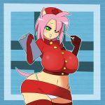 amy_rose animal_ears big_breasts breasts gloves green_eyes hair human nikoh nurse nurse_cap nurse_uniform pink_hair sega sonic_(series)