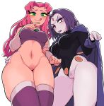  dc_comics edit gashi-gashi pussy raven_(dc) starfire tagme teen_titans 