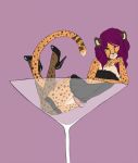  cat cheetah corset crossdressing cute feline furry girly glass heels loki_(reizo) male martini original otterbits penis reizo_(artist) 