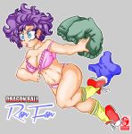 big_breasts blue_eyes bra breasts dragon_ball dragooner panties purple_hair ranfan solo undressing