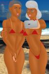  2016 2_female_humans 2_girls abs alternate_skin_color alternate_species arm_around_back arms bare_shoulders bare_thighs barely_clothed beach bikini_tan blackwashed breasts cellphone chrisfclarke clavicle cleavage cloud countershade_hands dark-skinned_female dark_grey_hair dawn_bellwether day disney duo_focus erect_nipples_under_bikini eyeshadow female_abs female_focus female_only from_the_thighs_up glasses green_eyes hands_on_another&#039;s_arms hands_over_crotch hands_together highleg_bikini hips humanized insanely_hot judy_hopps light_palms lips lipstick micro_bikini micro_bikini_top midriff multiple_girls nail_polish navel nipples_visible_through_clothing ocean orange_skin palm/sole_countershade parted_lips pokies purple_eyes red_bikini red_fingernails sand seaside self_upload selfpic short_white_hair side-tie_bikini sky small_breasts small_top spray_tan strap_pull string_bikini summer swimsuit_tan take_your_pick tan tan_line teeth thighs twin_tails under_boob white_hair wide_hips zootopia 