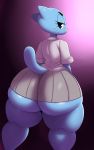 1girl anthro ass big_ass cartoon_network clothing domestic_cat felid feline felis furry high_res huge_ass looking_at_viewer looking_back mammal nicole_watterson sssonic2 the_amazing_world_of_gumball thick_thighs wide_hips