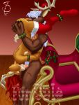 1boy 1girl 69 anthro ass_grab blitzen_reindeer bluesfnno1 cervine cute deer fellatio female furry hetero male male/female oral oral_sex pussylicking reindeer sex sleigh standing_69 vixen_reindeer