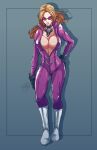  1girl alternate_costume big_breasts blonde_hair bodysuit boots breasts catsuit cleavage female_focus female_only full_body gloves hourglass_figure namco nina_williams pink_bodysuit purple-tinted_eyewear silf standing sunglasses tagme tekken tekken_1 tekken_2 tekken_3 tekken_4 tekken_5_dark_resurrection tekken_7 tekken_8 tekken_blood_vengeance tekken_bloodline tekken_tag_tournament tekken_tag_tournament_2 tekken_the_motion_picture text tinted_eyewear tomatostyles unzipped unzipped_bodysuit white_boots white_footwear wide_hips 