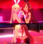 erza_scarlet fairy_tail kissing lucy_heartfilia playboy rabbit_ears yuri