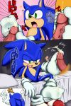  blue_body blue_hair blush cum cum_on_feet cumshot erection feet foot_fetish footjob footwear gay green_eyes hair hedgehog hindpaw humanoid_penis japanese_text male messy nude open_mouth orgasm paws penis sega shoes shoppaaaa sockjob socks soles sonic sonic_(series) sonic_team sonic_the_hedgehog surprise sweat text translation_request yaoi 