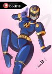  1girl armor armored_gloves blue_bottomwear blue_clothes blue_clothing blue_footwear blue_handwear blue_topwear boots bottomwear clothed clothes clothing doc.b female female_focus footwear genderswap helmet mighty_morphin_power_rangers ninja ninjor power_rangers solo_female solo_focus thick_thighs thighs topwear 