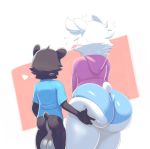 bear big_ass clothed clothing femboy from_behind furry girly grabbing_ass huge_ass huge_balls joji_(@jojipando) nervous panda sqoon thick_thighs