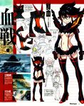  1girl black_gloves black_hair black_legwear blue_eyes boots breasts butt_crack character_sheet collage concept_art gloves gunbuster_pose high_heel_boots high_heels high_res highlights highres kill_la_kill living_clothes magazine_scan matoi_ryuuko midriff multicolored_hair navel newtype official_art revealing_clothes scan school_uniform senketsu serafuku short_hair skirt solo stockings streaked_hair sushio text thigh_boots thigh_high_boots thighhighs translation_request underboob uniform weapon 