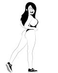 big_ass big_breasts black_hair disney gravity_falls legs leotard monochrome red_hair redhead shoes thong thong_bikini thong_leotard wendy_corduroy