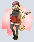 1girl armpits bag bare_shoulders big_breasts black_legwear blonde_hair blush breasts collarbone cosplay cynthia habatakuhituji hair_ornament hair_over_one_eye handbag hat knees large_breasts legs legwear long_hair miniskirt nintendo poke_ball pokemon pokemon_(game) pokemon_dppt pokemon_xy purple_eyes purse serena serena_(pokemon) serena_(pokemon)_(cosplay) shirona_(pokemon) shoes simple_background skirt smile sneakers solo stockings sunglasses sunglasses_on_head thighhighs very_long_hair zettai_ryouiki