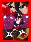  1girl blush boots breasts camera_flash foreshortening kill_la_kill matoi_ryuuko multicolored_hair revealing_clothes scissor_blade senketsu suspenders sword thigh_boots thighhighs two-tone_hair weapon yuuya_(yu-ya&#039;s) yuuya_(yu-ya's) 