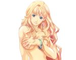  1girl blonde_hair breasts female hair macross macross_frontier nipples nude sheryl_nome solo 