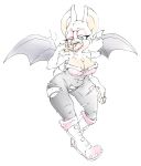 anthro areola argento bat big_breasts breasts clothing erect_nipples fangs female green_eyes hair nipples nude open_mouth pussy rouge_the_bat sega solo sonic_(series) sonicboom53 teeth torn_clothing werebat white_hair wings