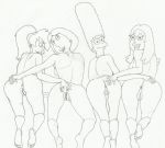 american_dad ass breasts cyclops family_guy francine_smith futurama kongen lois_griffin marge_simpson monochrome nude the_simpsons turanga_leela