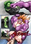  cum_swap fellatio green_hair guro hair jennifer_walters marvel oral orange_hair she-hulk titania_(marvel_comics) vilecorpus 