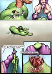  cum_swap fellatio green_hair guro hair jennifer_walters marvel oral orange_hair she-hulk titania_(marvel_comics) vilecorpus 