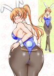  1girl absurd_res alluring animal_ears ass ass_focus backless_leotard big_breasts blue_footwear blue_leotard blush breasts brown_eyes brown_hair chinese_zodiac cleavage covered_navel curvy dead_or_alive dead_or_alive_2 dead_or_alive_3 dead_or_alive_4 dead_or_alive_5 dead_or_alive_6 dead_or_alive_xtreme_beach_volleyball detached_collar embarrassed fake_animal_ears fake_tail female_focus frown full_body hair_ribbon hairband high_res highleg highleg_leotard huge_ass kasumi kasumi_(doa) leotard long_hair looking_at_viewer matching_hair/eyes multiple_views neck_tie open_mouth pantyhose playboy_bunny ponytail rabbit_ears rabbit_tail ribbon silf standing strapless strapless_leotard tail tecmo thick_thighs thighs thong thong_leotard wide_hips year_of_the_rabbit yellow_ribbon 