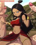 avatar:_the_last_airbender beach bloodbending foursome katara looking_at_viewer multiple_penises pussy reit sex vaginal vaginal_penetration