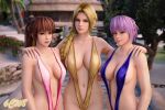  3_girls 3d 6cw8 alluring ayane ayane_(doa) bikini blonde_hair dead_or_alive dead_or_alive_2 dead_or_alive_3 dead_or_alive_4 dead_or_alive_5 dead_or_alive_6 dead_or_alive_xtreme_beach_volleyball female_only helena_douglas kasumi kasumi_(doa) multiple_girls orange_hair purple_hair silf silfs sisters swimming_pool tecmo 