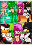  1boy 2girls after_sex amy_rose anthro barefoot bbmbbf blush breasts comic female male male/female manic_the_hedgehog mobian_(species) mobian_mating_season_(comic) mobius_unleashed navel nipples nude palcomix penis pussy sega shadow_the_hedgehog sonia_the_hedgehog sonic_the_hedgehog_(series) 