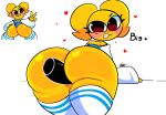 black_cock bubble_butt emoji emoji_(race) heart hearts_around_head jjoyplus katy_(jjoyplus) looking_at_viewer looking_back moonlightdrawinguwu reference_image thick_thighs vaginal_penetration view_from_behind yellow_body yellow_skin