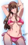 1girl alluring big_breasts bikini brown_hair butcha-u dead_or_alive hitomi hitomi_(doa) tecmo