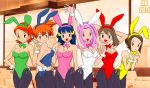 alluring bandanna bike_shorts blue_eyes blue_hair brown_hair bunny_ears bunny_tail bunnysuit creatures_(company) crossover dawn_(pokemon) digimon game_freak green_eyes gym_leader haruka_(pokemon) hat hikari_(pokemon) humans_of_pokemon jimryu jimryu_(artist) kari_kamiya kasumi_(pokemon) may_(pokemon) mimi_tachikawa misty_(pokemon) nintendo orange_hair playboy_bunny_leotard pokemon pokemon_(anime) pokemon_(game) pokemon_black_and_white pokemon_bw pokemon_diamond_pearl_&_platinum pokemon_dppt pokemon_frlg pokemon_red_green_blue_&_yellow pokemon_rgby porkyman short_hair sora_takenouchi