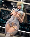 alluring blonde_hair blue_eyes bride_outfit emilie_de_rochefort gcb gcbryona namco tekken tekken_tag_tournament_2 under_boob wrestling_ring