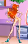 ass bloom blue_eyes comics-toons female high_heels karbo nude pussy red_hair winx_club