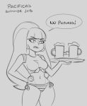  1girl big_breasts bikini_bottom disney gravity_falls long_hair pacifica_northwest samson_00 solo_female tied_shirt waitress 