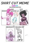  1girl 5girls afro amethyst_(steven_universe) areola_slip artist_name black_eyes black_hair blue_eyes cartoon_network cleavage cleavage_cutout fan_character female_only garnet_(steven_universe) gem gloves grey_eyes grey_hair hair_over_one_eye harkart heterochromia lavender_hair medium_hair open_clothes open_jacket pearl_(steven_universe) pink_eyes pink_gloves pink_hair pink_skin ponytail purple_skin see-through see-through_clothing shirt_cut_meme short_hair sketch spinel_(steven_universe) steven_universe subscribestar thong three_eyes twin_tails under_boob url white_skin 