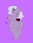 amethyst_(steven_universe) ass between_buttocks big_ass frostbiteboi gem_(species) looking_at_viewer nude patreon_reward purple_skin short_stack shortstack sideboob steven_universe teasing tongue_out wine wine_glass