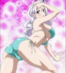  1girl 1girl big_breasts bikini blue_eyes breasts fairy_tail hair long_hair looking_at_viewer mirajane_strauss pose posing swimsuit under_boob white_hair 