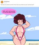 1girl bbw bikini cartoon_network curious_cat gem_hybrid gemsona genderswap nora_quartz_universe original_character samson_00 sexy sling_bikini steven_universe