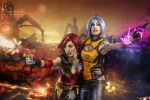 2girls blue_hair borderlands borderlands_2 female hair lilith_(borderlands) maya_(borderlands) multiple_girls red_hair