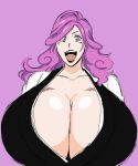 bleach gigantic_breasts kirio_hikifune milf momiji_(artist) purple_eyes purple_hair sexy tattoo