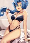 1girl abs athletic_female blue_eyes blue_hair bra breasts clair_(pokemon) cleavage creatures_(company) deviantart female_abs female_only fit_female game_freak gym_leader hair holding_object human human_only humans_of_pokemon ibuki_(pokemon) lingerie long_blue_hair long_hair looking_at_viewer nintendo panties pokeball pokemon pokemon_(game) pokemon_gsc pokemon_heartgold_and_soulsilver pokemon_hgss sitting vivivoovoo