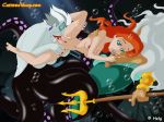 cartoonvalley.com disney helg_(artist) king_triton princess_ariel tentacle the_little_mermaid trident ursula watermark web_address web_address_without_path witch